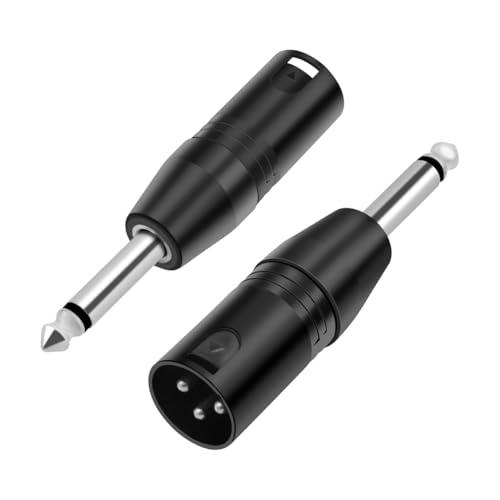 Sizoriruk 6,35 mm Mono-Stecker auf 3-poligen XLR-Stecker, Audio-Stecker, Konverter-Adapter für Kopfhörer, Mikrofon, Verstärker von Sizoriruk