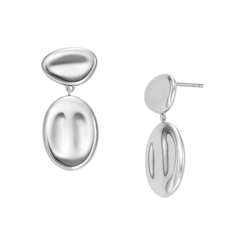 SKAGEN - Boucles d’oreilles pendantes Anja Pebble en Acier inoxydable argenté, Pour Femme, SKJ1852040 von Skagen