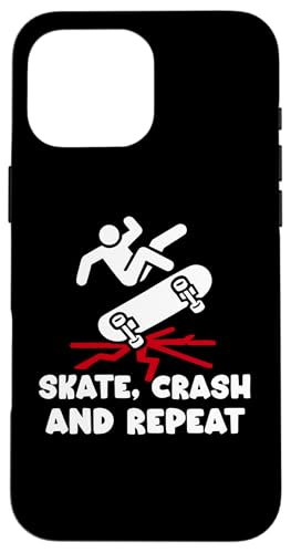 Hülle für iPhone 16 Pro Max Überlebender eines Skateboard-Unfalls, Gute Besserung, Skateboarden von Skateboard Crash Accident Crash Skateboarding