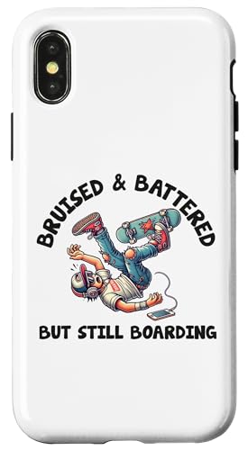 Hülle für iPhone X/XS Überlebender eines Skateboard-Unfalls, Gute Besserung, Skateboarden von Skateboard Crash Accident Crash Skateboarding