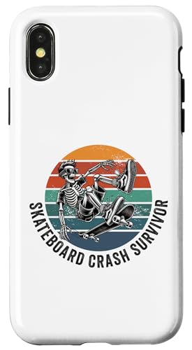 Hülle für iPhone X/XS Überlebender eines Skateboard-Unfalls, Gute Besserung, Skateboarden von Skateboard Crash Accident Crash Skateboarding