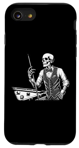 Billiard Skelett Knochen Happy Halloween Eve Hülle für iPhone SE (2020) / 7 / 8 von Skeleton Bone Spooky Scary Halloween Skeletal