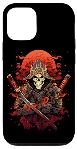 Hülle für iPhone 12/12 Pro Samurai Skelett Japanisch Kanji Samurai Skelett von Skelett Samurai Geschenke Katana Schwertkunst