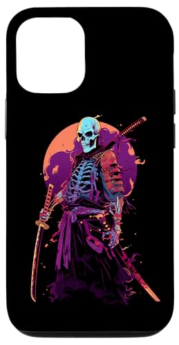 Hülle für iPhone 12/12 Pro Samurai Skelett Japanisch Kanji Samurai Skelett von Skelett Samurai Geschenke Katana Schwertkunst