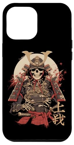 Hülle für iPhone 12 Pro Max Samurai Skelett Japanisch Kanji Samurai Skelett von Skelett Samurai Geschenke Katana Schwertkunst