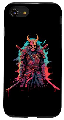 Hülle für iPhone SE (2020) / 7 / 8 Samurai Skelett Japanisch Kanji Samurai Skelett von Skelett Samurai Geschenke Katana Schwertkunst