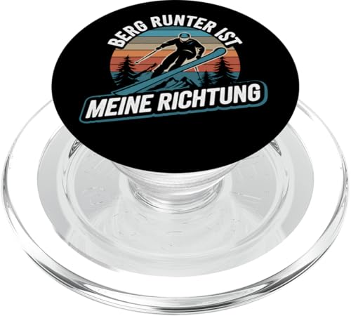 Berg Runter Ist Meine Richtung Lustiges Ski Fahren Skifahrer PopSockets PopGrip für MagSafe von Ski Fahren Skifahrer Ski Urlaub Sport Skiern