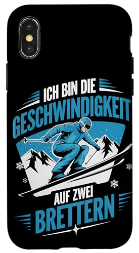 Hülle für iPhone X/XS Ich Bin Geschwindigkeit Auf Zwei Brettern Ski Fahrer Winter von Ski Fahren Skifahrer Ski Urlaub Sport Skiern