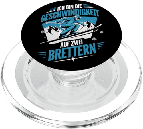 Ich Bin Geschwindigkeit Auf Zwei Brettern Ski Fahrer Winter PopSockets PopGrip für MagSafe von Ski Fahren Skifahrer Ski Urlaub Sport Skiern