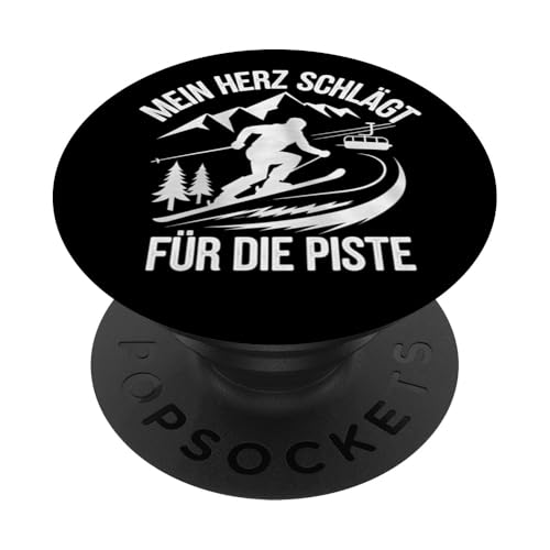 Mein Herz Schlägt Für Die Piste Skifahrer Ski Fahren Winter PopSockets Klebender PopGrip von Ski Fahren Skifahrer Ski Urlaub Sport Skiern