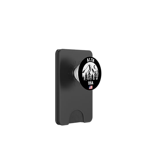 Alta Utah Skigebiet Wasatch Mountains Alpine Amerikanische Flagge PopSockets PopWallet für MagSafe von Ski Mountains Souvenir Shop