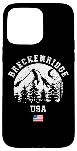 Hülle für iPhone 15 Pro Max Breckenridge Colorado Skigebiet Ski Alpin Amerikanische Flagge von Ski Mountains Souvenir Shop