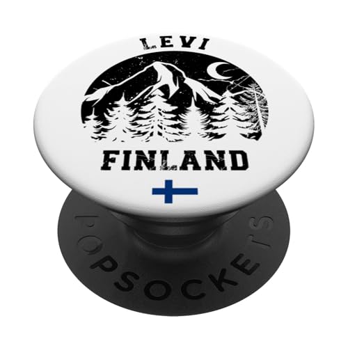 Levi Lappland Skigebiet Finnland Ski Alpin finnische Flagge PopSockets Klebender PopGrip von Ski Mountains Souvenir Shop