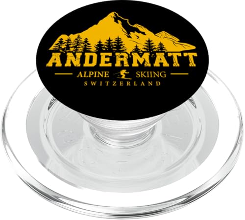 Andermatt Schweiz Skigebiet Ski Alpin Schweizer Alpen PopSockets PopGrip für MagSafe von Skiing Mountains Souvenir Shop