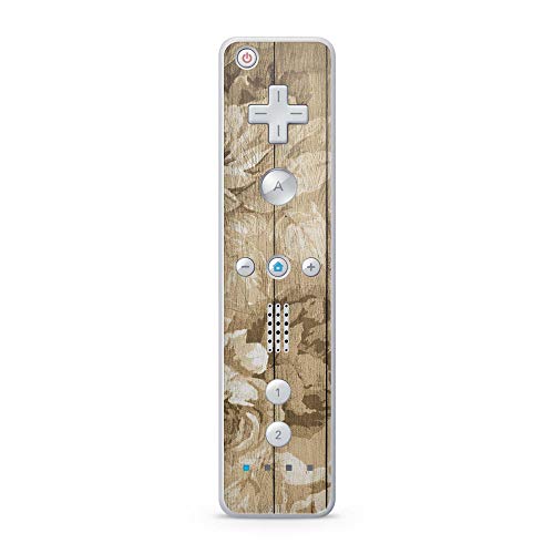 Skins4u Aufkleber Design Schutzfolie Vinyl Skin kompatibel mit Nintendo Wii Remote Controller Roses on Wood von Skins4u