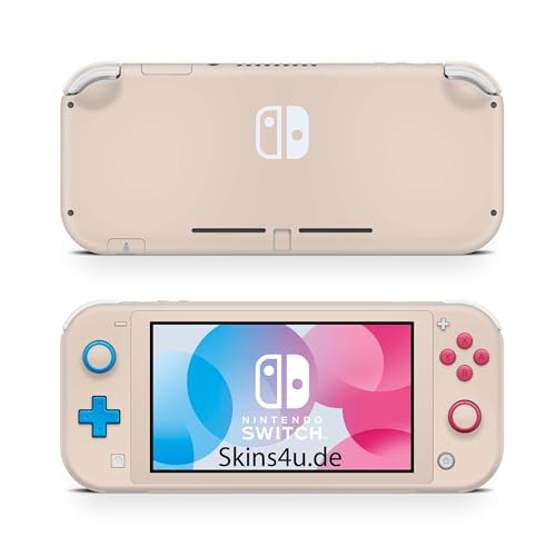 Skins4u Aufkleber Kompatibel für Nintendo Switch Lite Skin, Wrap Vinyl Decal Aufkleber Full Set Faceplate Schutzfolie für Switch Lite Konsole Skins Sticker Kratzerschutz (Cream) von Skins4u