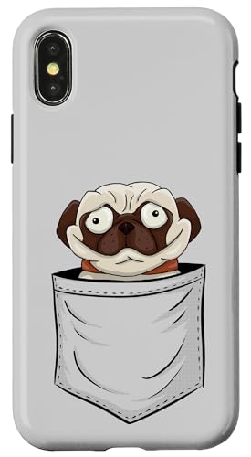 Hülle für iPhone X/XS Für Mops-Besitzer verrückter Mops In Tasche von SkizzenMonsters Funky Hunde Shirts