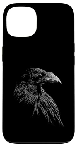 Hülle für iPhone 13 Mystischer schwarzer Rabe Goth Viking Krähe Illustration von Skizzenmonster Vogel Kunst