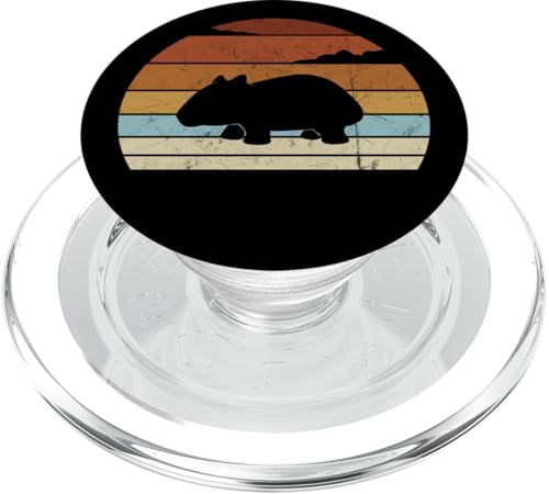 80er Retro Style Lässige Beuteltier Silhouette Funky Wombat PopSockets PopGrip für MagSafe von Skizzenmonster Wombat Wildtier Kunst