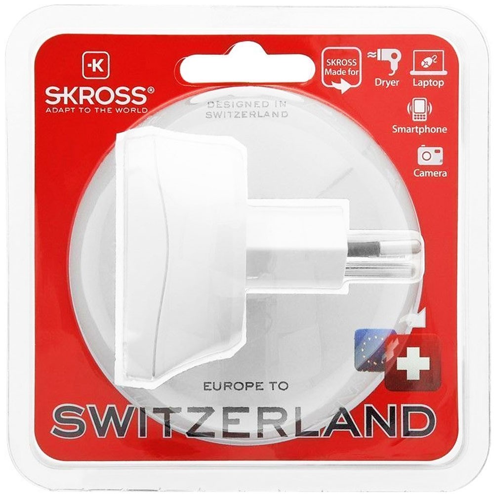 Adapter Steckdose Europa auf Schweiz, ​Country Adapter Europe to Switzerland von Skross