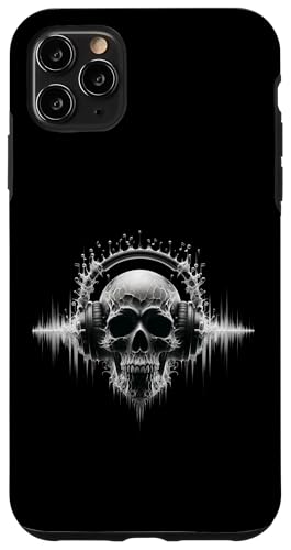 Hülle für iPhone 11 Pro Max Halloween Skull Shirt Day Of The Dead Skull DJ Kopfhörer von Skull Cult Gifts For Halloween