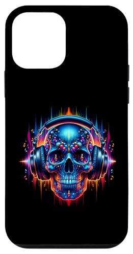 Hülle für iPhone 12 mini Halloween Skull Shirt Day Of The Dead Skull DJ Kopfhörer von Skull Cult Gifts For Halloween