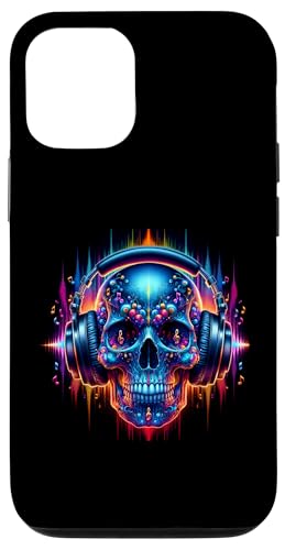 Hülle für iPhone 13 Halloween Skull Shirt Day Of The Dead Skull DJ Kopfhörer von Skull Cult Gifts For Halloween