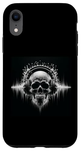 Hülle für iPhone XR Halloween Skull Shirt Day Of The Dead Skull DJ Kopfhörer von Skull Cult Gifts For Halloween