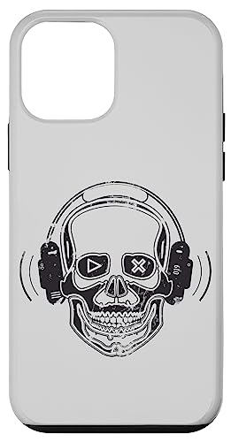 Hülle für iPhone 12 mini Gaming Skull Kopfhörer Musikliebhaber DJ Goth Rock von Skull Merch...