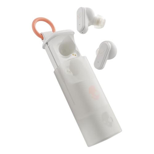 Skullcandy Dime Evo In-Ear Wireless-Kopfhörer, 36 Std. Akkulaufzeit, Mikro, kompatibel mit iPhone, Android und Bluetooth-Geräten - Bone/Orange von Skullcandy