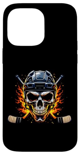 Hülle für iPhone 14 Pro Max Totenköpfe Eishockey Sport Halloween Herren Damen von SkullsAxis1