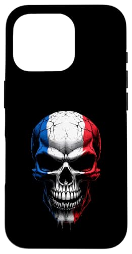 Hülle für iPhone 16 Pro Totenköpfe Frankreich Flagge Halloween Herren Damen von SkullsAxis1