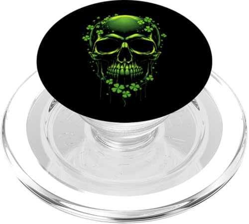 Totenköpfe St. Patricks Day Kleeblatt Glück Halloween Herren Damen PopSockets PopGrip für MagSafe von SkullsAxis1