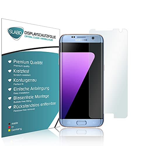 Slabo 2 x Displayfolie kompatibel mit Samsung Galaxy S7 Edge Displayschutzfolie Zubehör Crystal Clear KLAR von Slabo