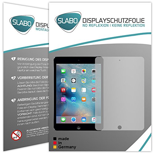 Slabo 2 x Displayschutzfolie kompatibel mit iPad Mini 2 Displayschutz Schutzfolie Folie No Reflexion | Keine Reflektion MATT von Slabo