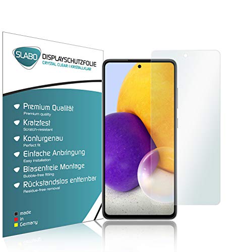 Slabo 4 x Displayschutzfolie für Samsung Galaxy A72 Displayfolie Schutzfolie Folie Zubehör Crystal Clear KLAR von Slabo