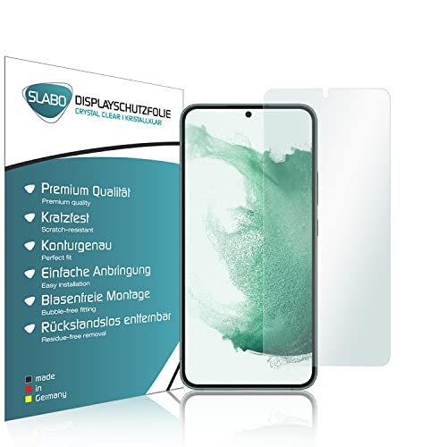 Slabo 4 x Displayschutzfolie kompatibel mit Samsung Galaxy S22+ | Samsung Galaxy S22 Plus Displayfolie Schutzfolie Folie Zubehör Crystal Clear KLAR von Slabo