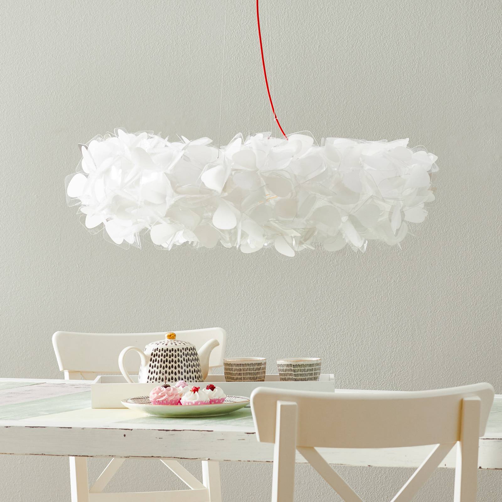 Slamp Clizia Mama Non Mama Pendel Ø78cm weiß/rot von Slamp