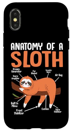 Hülle für iPhone X/XS Lustiges Faultier-Design für Männer und Frauen, Faultier-Liebhaber von Sloth Gift Lazy Shirts Men Women Kids