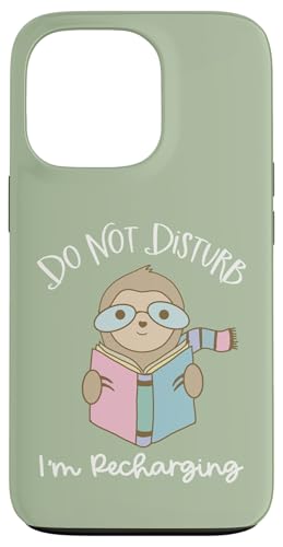 Hülle für iPhone 13 Pro Faultier-Lesebrille Don't Disturb Recharging for Introvert von Sloth Reading Book Bookish Book Lover Designs