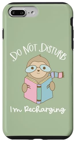 Hülle für iPhone 7 Plus/8 Plus Faultier-Lesebrille Don't Disturb Recharging for Introvert von Sloth Reading Book Bookish Book Lover Designs