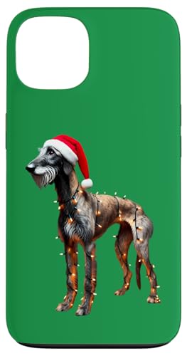 Hülle für iPhone 13 Sloughi Hund Weihnachtsmannmütze Weihnachtsbeleuchtung Besitzer Mama Papa Liebhaber von Sloughi Dog Christmas Products