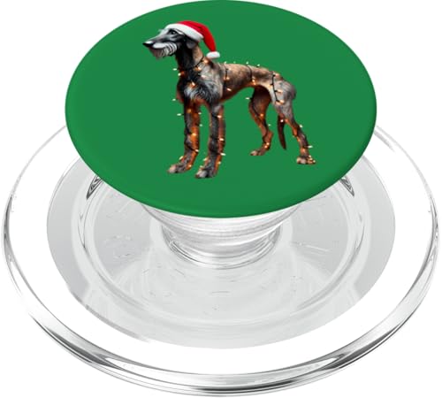 Sloughi Hund Weihnachtsmannmütze Weihnachtsbeleuchtung Besitzer Mama Papa Liebhaber PopSockets PopGrip für MagSafe von Sloughi Dog Christmas Products