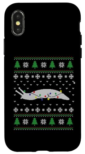 Hülle für iPhone X/XS Schnecken-Weihnachtspullover, Schnecken-Weihnachtsbeleuchtung, Dummes Weihnachten von Slug Christmas outfit