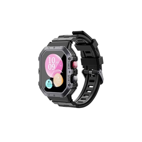 Smartwatch Unisex, Schrittzähler, Kalorienzähler, AMOLED Smartwatch Touchscreen, IP68 Wasserdicht, Blutdruckmessung, Schlafüberwachung Bluetoothverbindung (Schwarz) von Smart-BOSS