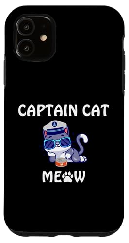Hülle für iPhone 11 Captain Cat Can Food in Charge Of Me Lustig von Smart Cute Meow Animal Love My Cat CLR