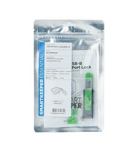 SmartKeeper Essential / 4 x USB B-Port Blockers + Key/Grün von Smart Keeper