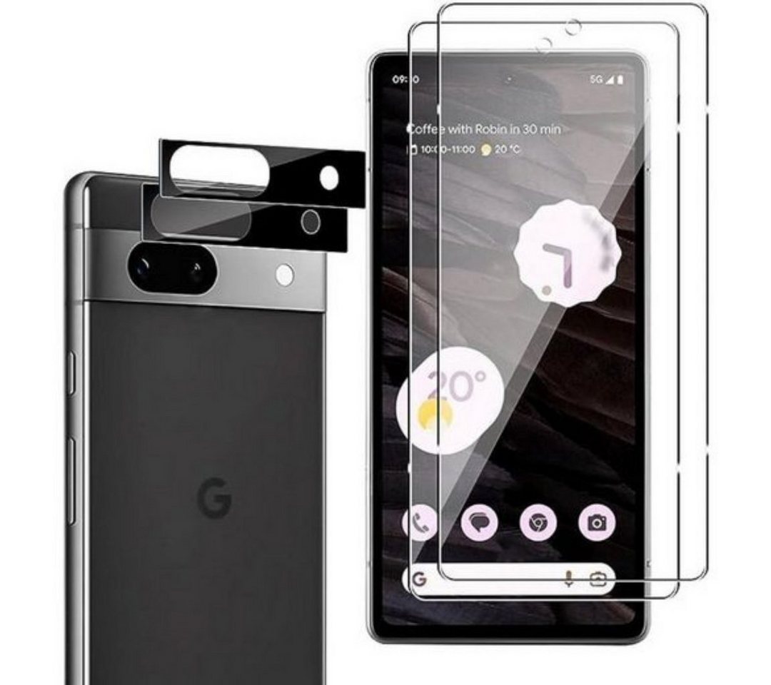 SmartUP Displayschutzglas 2X Schutzglas für Google Pixel 7A (Display + Kamera) Panzerfolie 9H für Google Pixel 7A, Displayschutzglas von SmartUP