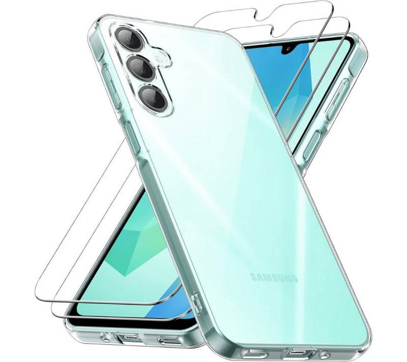 SmartUP Smartphone-Hülle + 2X Schutzglas für Samsung Galaxy A16 4G/5G Panzerfolie Display Case 6,7 Zoll, kompletter Rundumschutz von SmartUP