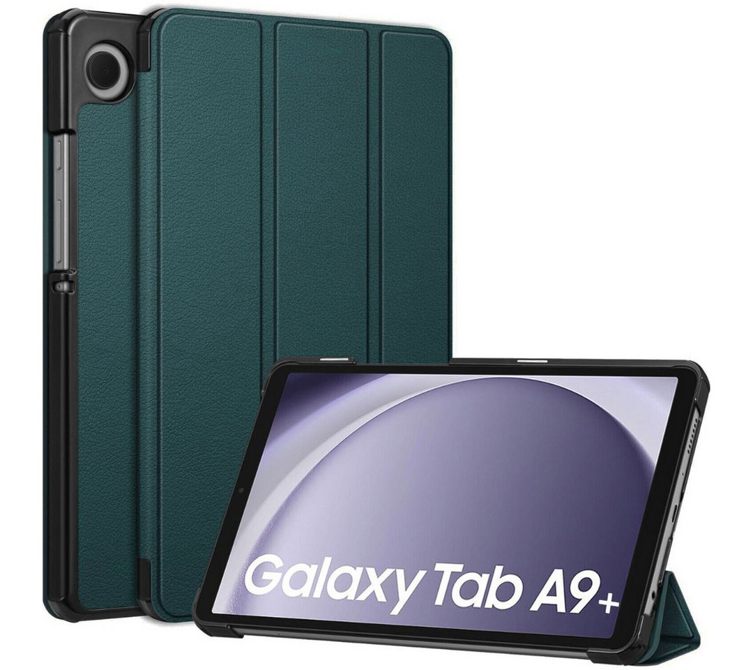 SmartUP Tablet-Hülle Hülle für Samsung Galaxy Tab A9 Plus Klapphülle Tasche Case Schutzglas, Standfunktion, Magnetverschluss von SmartUP